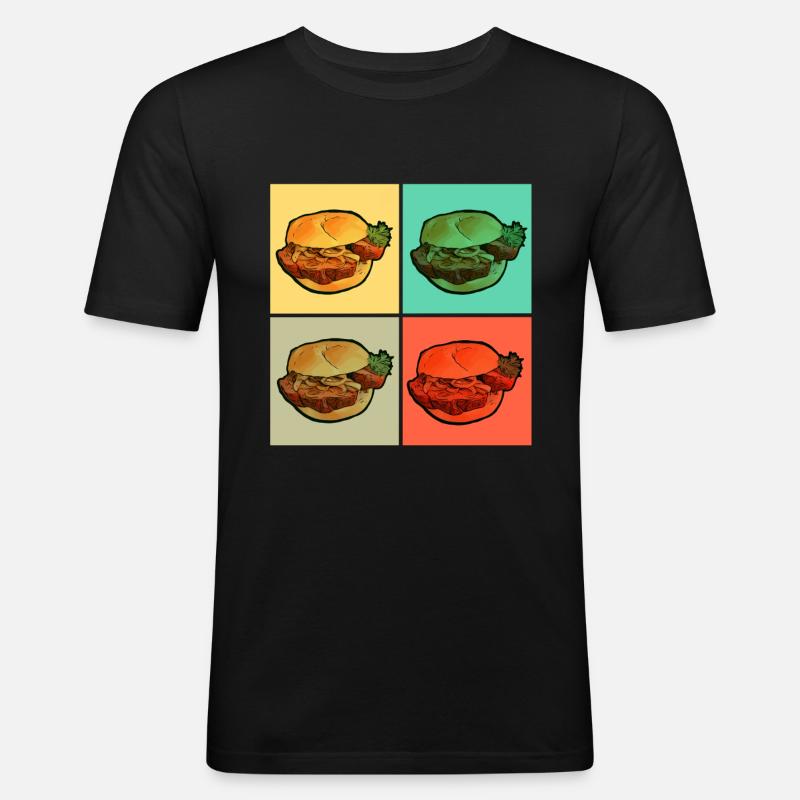 Leberkas Fleischkäse Brötchen - Männer Slim Fit T-Shirt - Schwarz