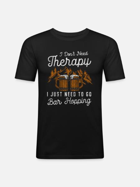 Barhopping Nachtleben Männerabend Abfeiern - Männer Slim Fit T-Shirt - Schwarz