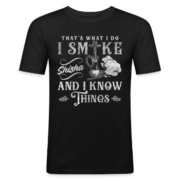 Hookah Smoke Oriental - Men's Slim Fit T-Shirt - black - Front - Nik (191cm)