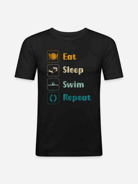 Swimming Breaststroke - Men's Slim Fit T-Shirt - black