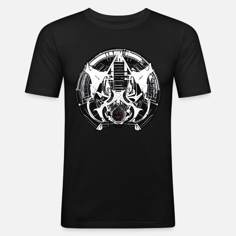 Techno Hardstyle Strahlen - Männer Slim Fit T-Shirt - Schwarz