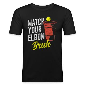 Gagnants de la consommation de bière pong - T-shirt près du corps Homme - noir - Devant - Nik (191cm)