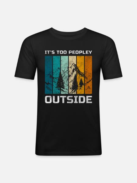 Antisocial Shy Humor Withdrawn - Men's Slim Fit T-Shirt - black