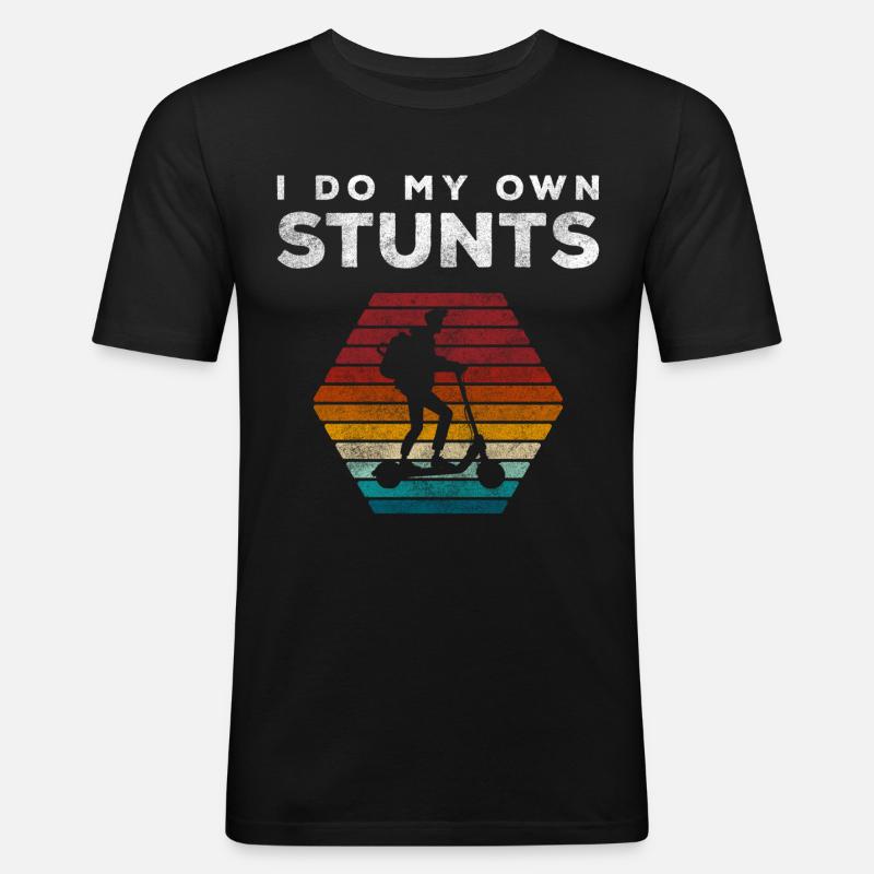 Rollerfahrer Stadt Stromer Speed - Männer Slim Fit T-Shirt - Schwarz
