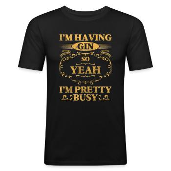 Alkohol Säufer Longsdrinks - Männer Slim Fit T-Shirt - Schwarz - Vorne - Nik (191cm)