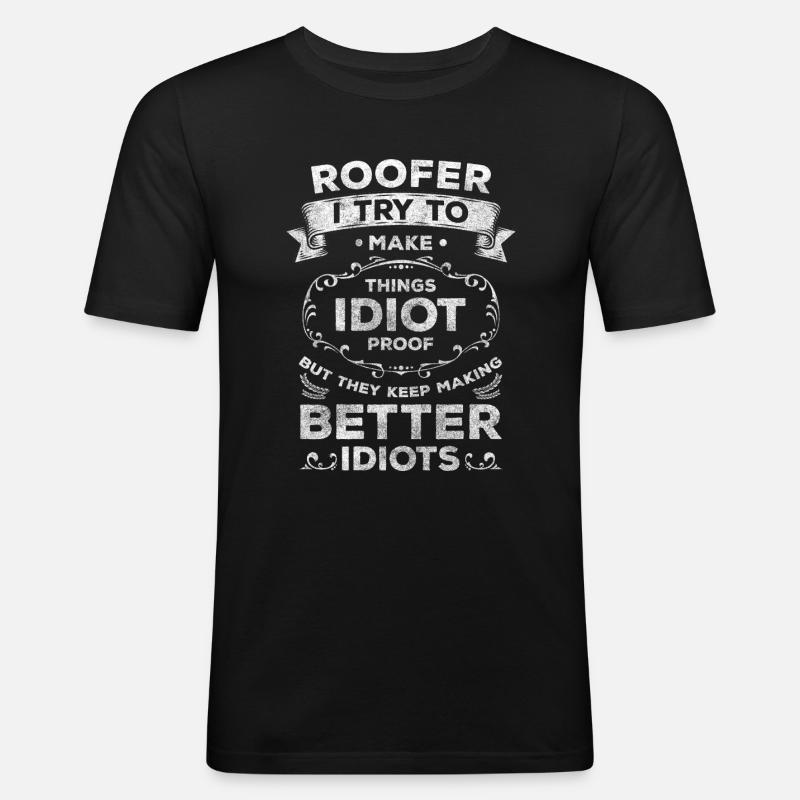 Zimmermann Baustelle Beruf Dachdeckermeister - Männer Slim Fit T-Shirt - Schwarz