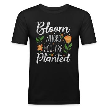 Blumen Duft Liebe Blumenstrauß - Männer Slim Fit T-Shirt - Schwarz - Vorne - Nik (191cm)