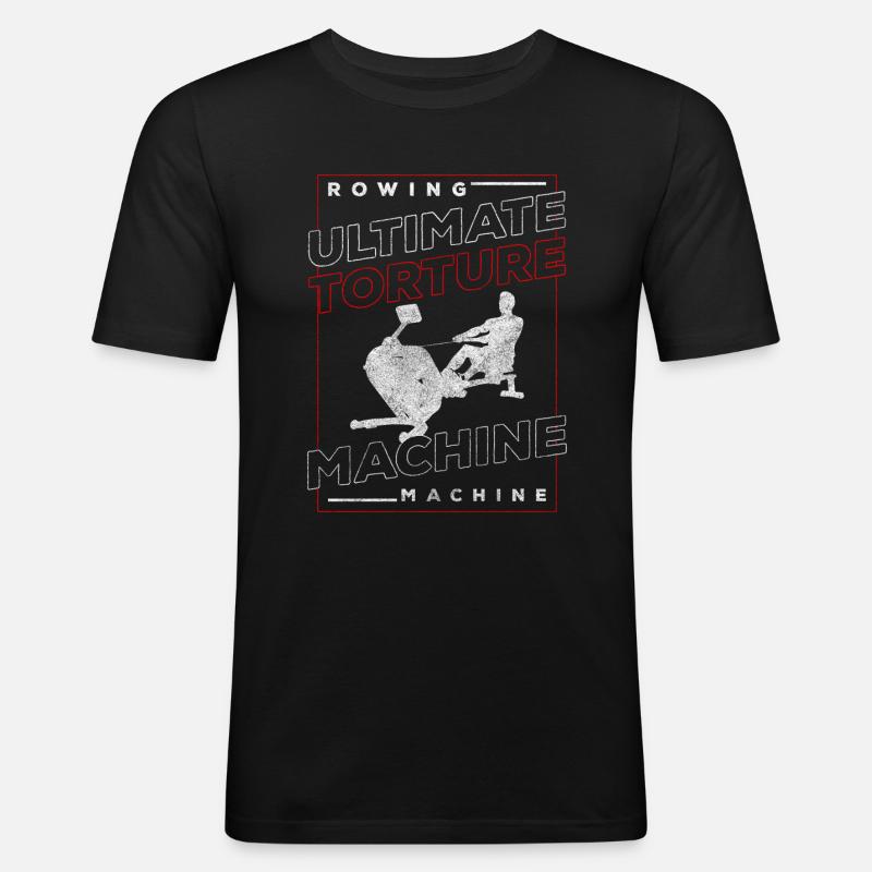 Ruderer Trainer Widerstand Workout - Männer Slim Fit T-Shirt - Schwarz