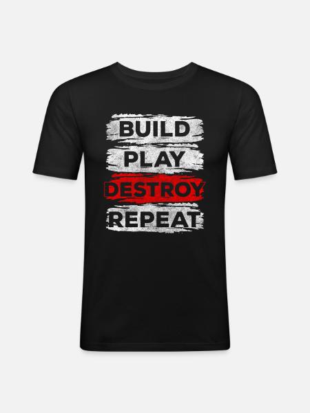 Building blocks Children's World - Men's Slim Fit T-Shirt - black