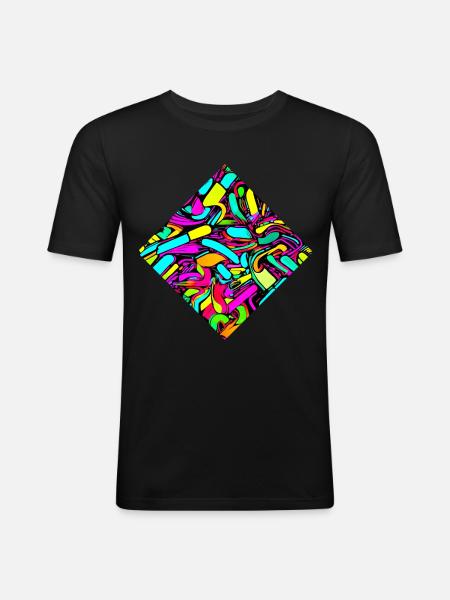Neon Stil UV House Style - Men's Slim Fit T-Shirt - black