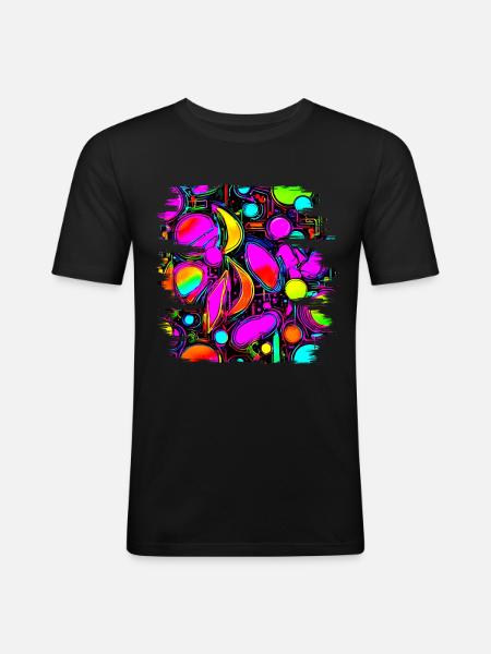 Neon Creative Cyberglow Modern Style - Men's Slim Fit T-Shirt - black