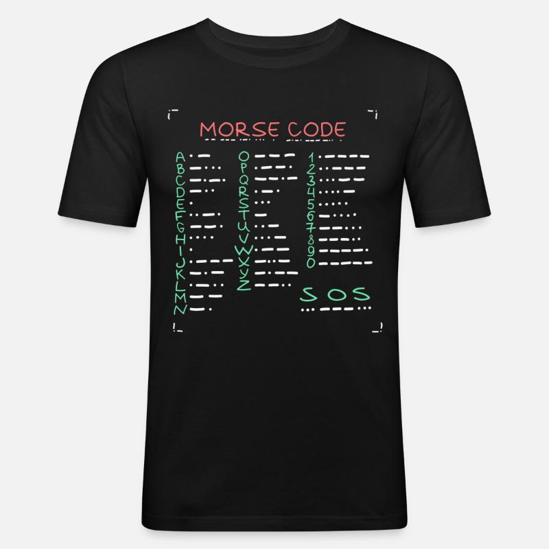 Morse Code Amateurfunker Funkamateur - Männer Slim Fit T-Shirt - Schwarz