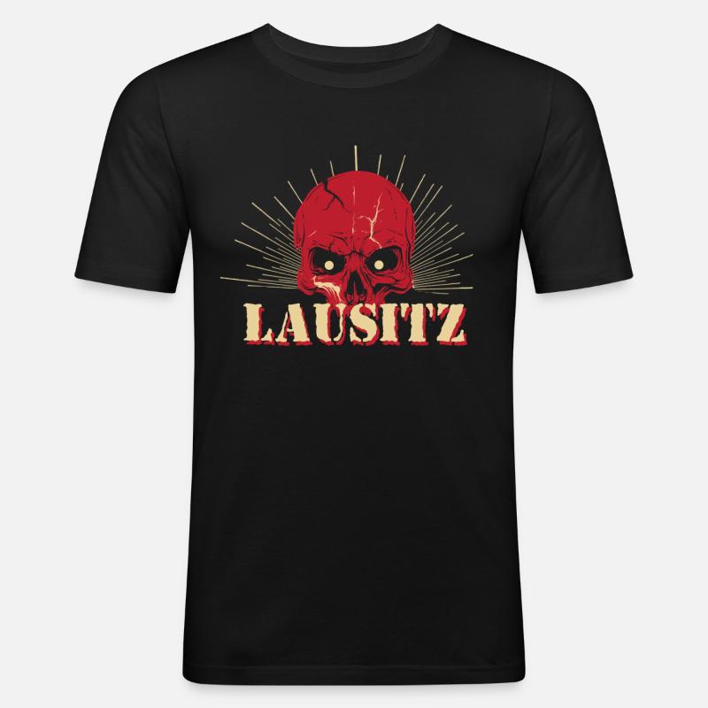 Lausitz - Männer Slim Fit T-Shirt - Schwarz