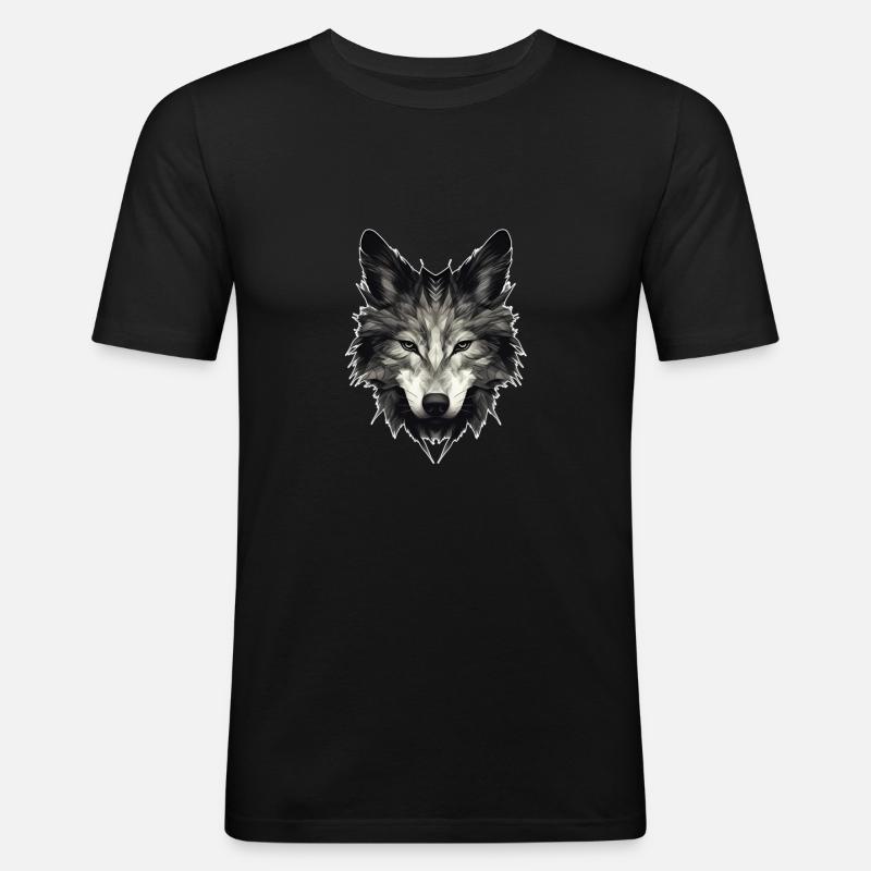 Wolf Böser Wolf - Männer Slim Fit T-Shirt - Schwarz