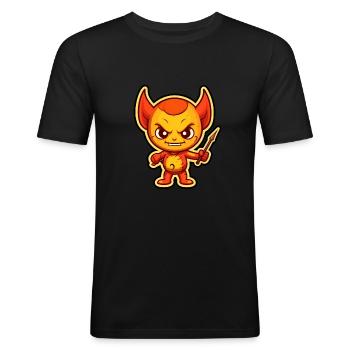 Lutin - T-shirt près du corps Homme - noir - Devant - Nik (191cm)