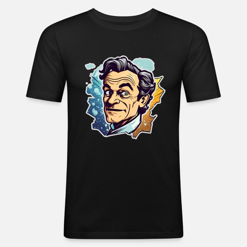 Richard Feynman - Männer Slim Fit T-Shirt - Schwarz
