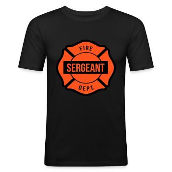 Fire Sergeant - Men's Slim Fit T-Shirt - black - Front - Nik (191cm)
