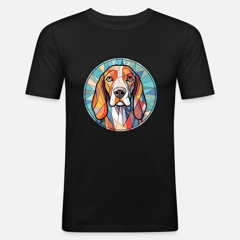 Treeing Walker Coonhound Hunderasse Aquarell - Männer Slim Fit T-Shirt - Schwarz