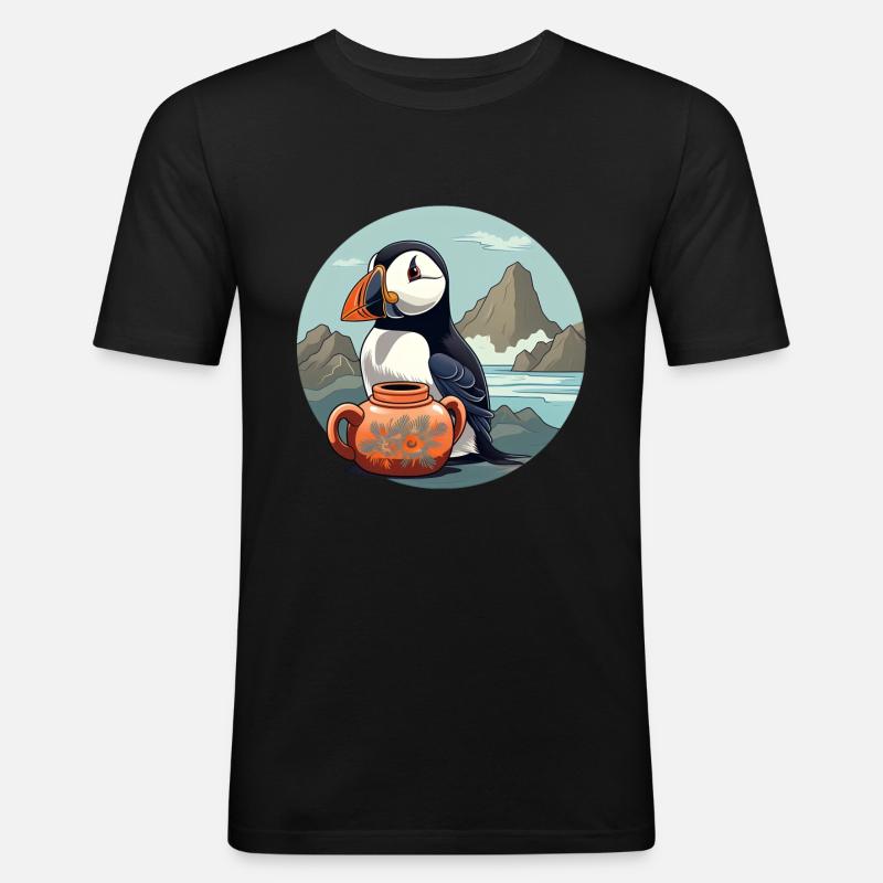 Søpapegøje - Herre Slim Fit T-Shirt - sort