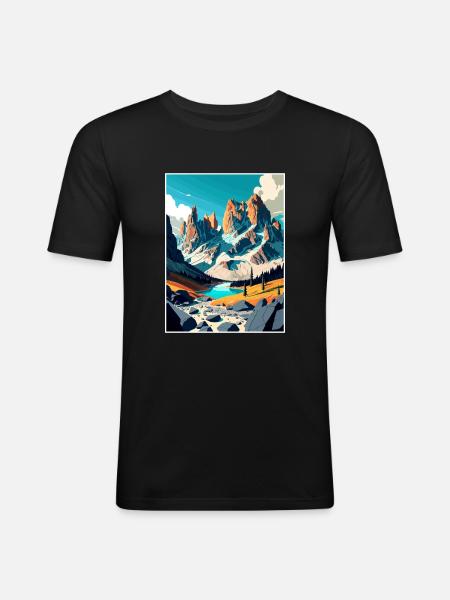 Dolomites Dolomitic Alps Dolomite Mountains Italy - Men's Slim Fit T-Shirt - black