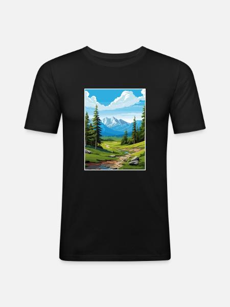 Sierra Nevada National Park Vintage Travel Poster - Men's Slim Fit T-Shirt - black