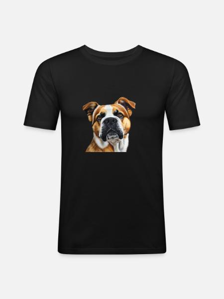 Chien - T-shirt près du corps Homme - noir