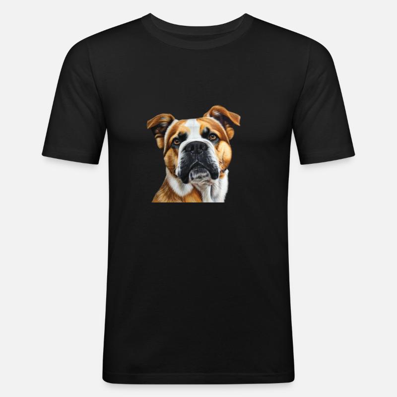 Hund - Männer Slim Fit T-Shirt - Schwarz