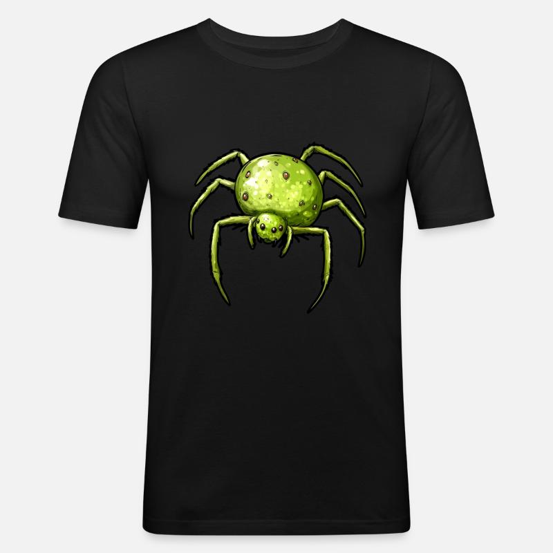 Apfelspinne Apfel Spinne - Männer Slim Fit T-Shirt - Schwarz