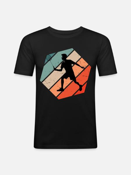 Badminton player Badminton Badminton Squash - Men's Slim Fit T-Shirt - black