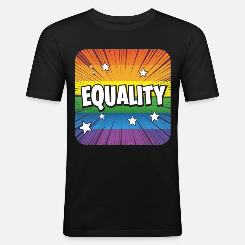LGBTQ Equality - Männer Slim Fit T-Shirt - Schwarz