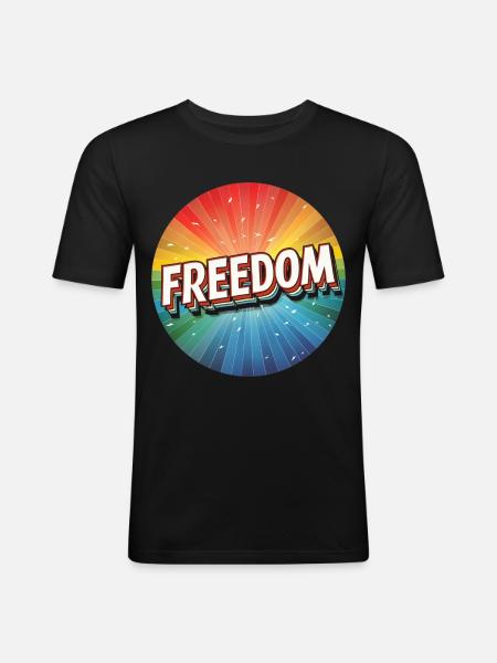 LGBTQ Freedom - Men's Slim Fit T-Shirt - black