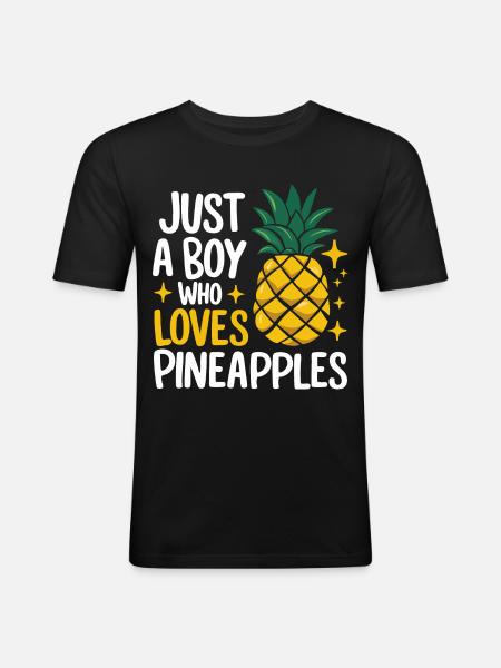 Pineapple tropical hawaiian fruit - Men's Slim Fit T-Shirt - black