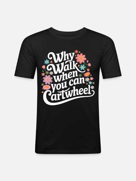 Gymnastik Gymnastik - Slim Fit T-shirt herr - svart