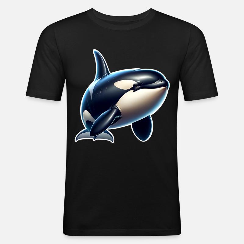 Orca Killer Whale - Men's Slim Fit T-Shirt - black