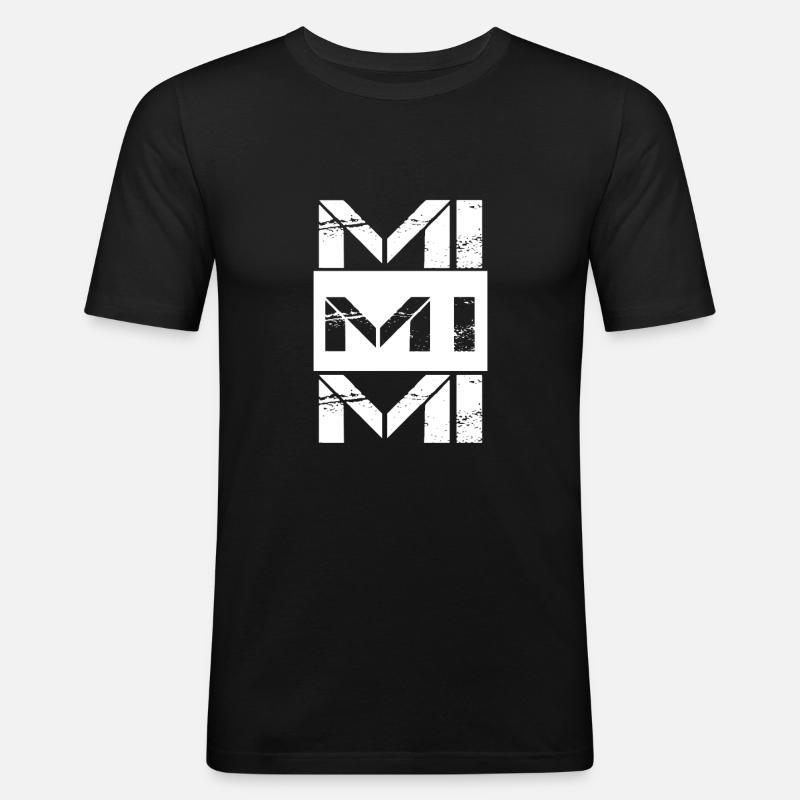 Mimimi - Männer Slim Fit T-Shirt - Schwarz