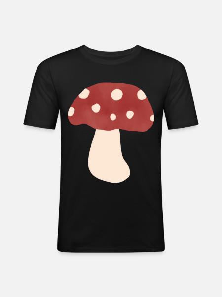 Mushroom Mushrooms - Men's Slim Fit T-Shirt - black