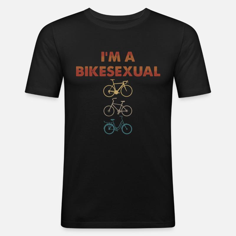 ICH BIN EIN BIKESEXUAL - Männer Slim Fit T-Shirt - Schwarz