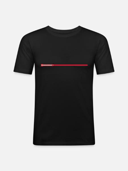 Lichtschwert Rot - Männer Slim Fit T-Shirt - Schwarz