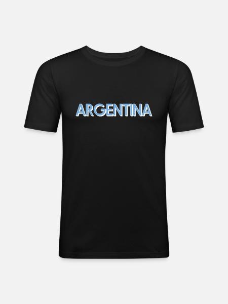 Argentinien - Männer Slim Fit T-Shirt - Schwarz