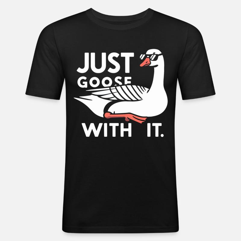 Chill Gans - Männer Slim Fit T-Shirt - Schwarz