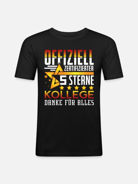5 Sterne Kollege - Männer Slim Fit T-Shirt - Schwarz