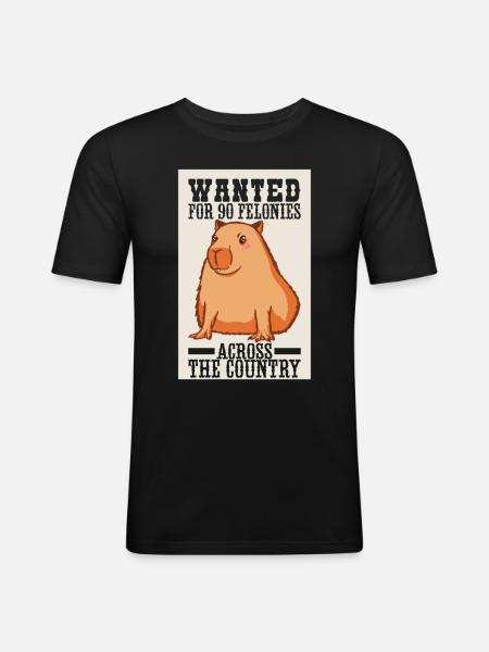 Capybara Water License - Men's Slim Fit T-Shirt - black
