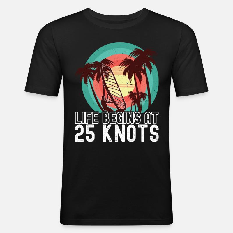 Windsurfing Windsurfen - Männer Slim Fit T-Shirt - Schwarz