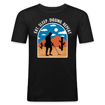 Détecteur de métaux Treasure Hunter Sonde Walker - T-shirt près du corps Homme - noir - Devant - Nik (191cm)