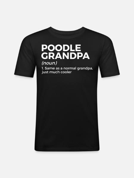 Pudel Hundebesitzer Geschenk - Männer Slim Fit T-Shirt - Schwarz