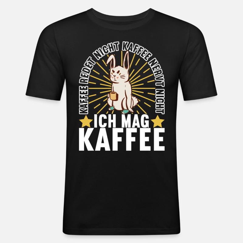 Kaffee Kaffeetrinker - Männer Slim Fit T-Shirt - Schwarz