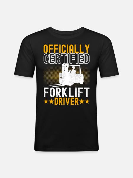 Gabelstapler Gabelstaplerfahrer - Männer Slim Fit T-Shirt - Schwarz