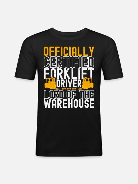 Gabelstapler Gabelstaplerfahrer - Männer Slim Fit T-Shirt - Schwarz