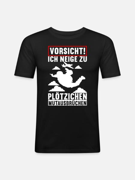 Fallschirmspringer Fallschirmsprung - Männer Slim Fit T-Shirt - Schwarz