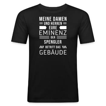 Spengler I Installateur Blech Handwerker Motiv für - Männer Slim Fit T-Shirt - Schwarz - Vorne - Nik (191cm)
